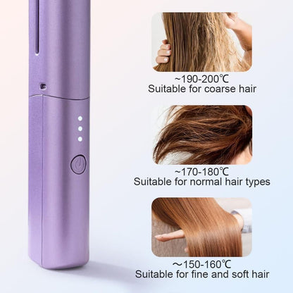 Portable Mini Hair Straightener -Cordless Rechargeable, Adjustable Hair Straightener