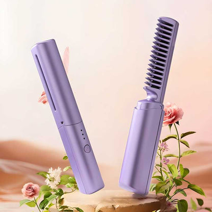 Portable Mini Hair Straightener -Cordless Rechargeable, Adjustable Hair Straightener